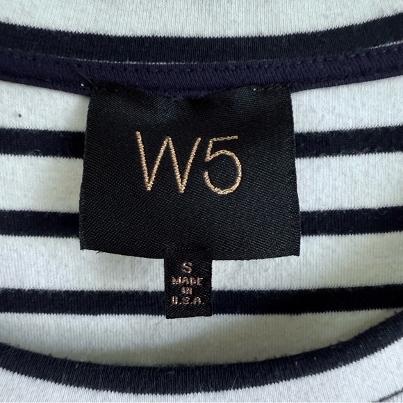 Anthropologie W5 Striped Bell Sleeve Knit Top Black & White Size Small - Picture 5 of 7